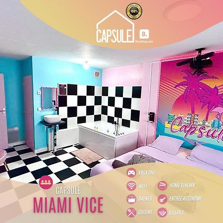 Capsule Miami Vice - Jacuzzi - Billard - Ecran Cinema & Netflix - Ping-Pong - Nintendo & Jeux- Lievin Exterior photo